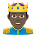 🤴🏿 prince: dark skin tone display on JoyPixels